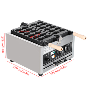 Pembuat Waffle Taiyaki Mini Bentuk Ikan Baru yang Dapat Disesuaikan, Anti Lengket, dengan Timer 50-300/122-572 Menit, Mudah Dioperasikan, untuk Camilan - Product Image 2