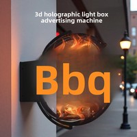 Boîte lumineuse LED circulaire holographique 3D à vision directe, panneau d'affichage dynamique double face pour intérieur, vente en gros