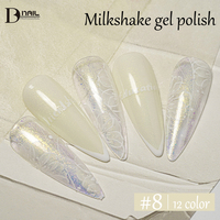 Vernis à ongles gel BD Milkshake, 12 couleurs, série Gentle Milk avec paillettes fines nacrées, hypoallergénique pour un style polyvalent