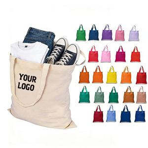 OEM&ODM Custom Printed Organic Plain Canvas Tote Bag Reusable Hand Made Canvas Cotton Shopping Bag With Logo - Product Image 1