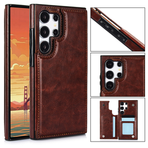 Nam châm PU da <span class=keywords><strong>Wallet</strong></span> trường hợp đối với <span class=keywords><strong>Samsung</strong></span> <span class=keywords><strong>Galaxy</strong></span> S24 Ultra S23 Ultra S22 cộng với S21 FE S20 S10 S9 S8 <span class=keywords><strong>S7</strong></span> Cạnh mỏng đứng bìa sau - Product Image 1