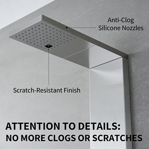 Hotel moderno massaggio spa doccia a pioggia montaggio a parete colonna doccia schermo miscelatore rubinetto set - Product Image 4