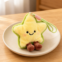 Pendentif en peluche étoile douce, pendentif décoratif de sac de dessin animé, porte-clés en peluche pentagone, breloque de sac