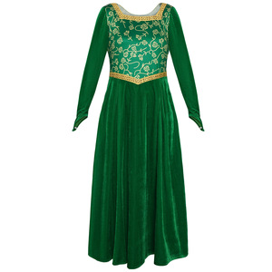 Vestido de Princesa Fiona, Verde Terciopelo, Manga Larga, Disfraz de Cosplay, Ropa para Actuaciones Escénicas - Product Image 5