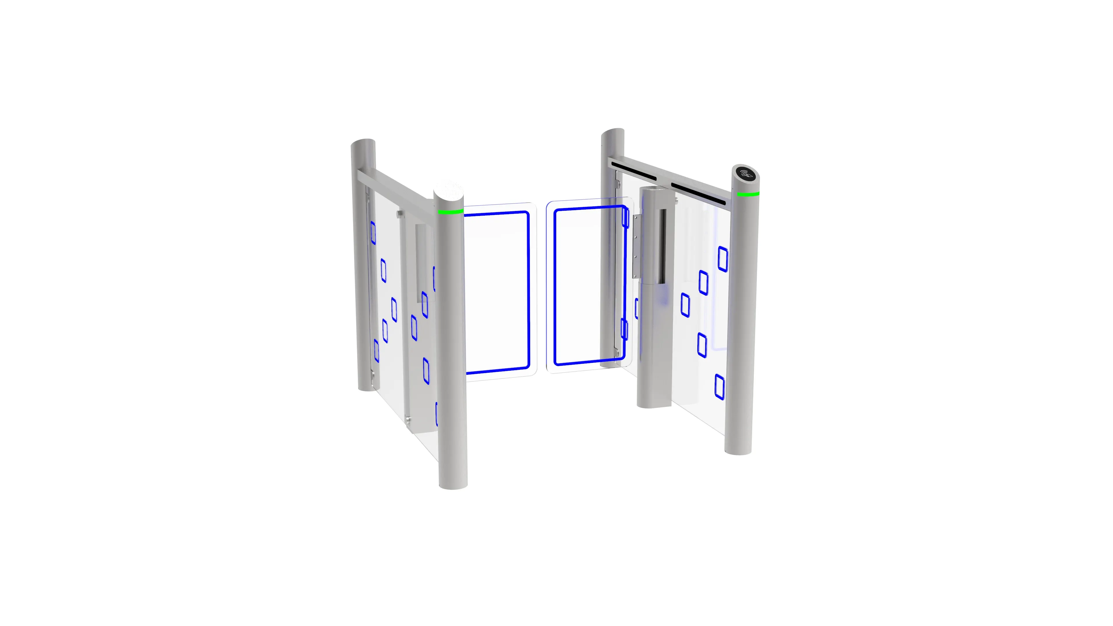 Keamanan Tinggi Pengenalan Wajah Automatic Cepat Kecepatan Swing Barrier Gate Motor Acrylic Geser Pintu Putar