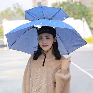 Foldable Sun Headwear Fishing Hiking Golf Beach Hat Head Hats Outdoor Sports Camping <b>Umbrella</b> - Product Image 3