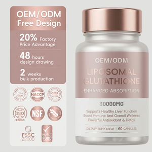 Glutathion Liposomal Marque Blanche 30000mg Absorption Améliorée Détoxification Hépatique Soutien Immunitaire Éclaircissement de la Peau OEM 60 Capsules - Product Image 1