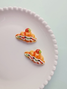 Decoración de Comida en Miniatura de Resina 3D, <span class=keywords><strong>Pizza</strong></span>, Pan y Sándwich Pintados a Mano, Coloridos, para Arte de Uñas, Scrapbooking, Adornos de Pegamento en Crema - Product Image 3