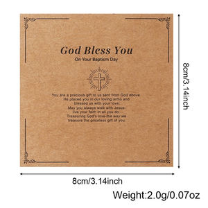 Bracelet en perles étoile de baptême Go2boho, bracelet chrétien avec carte « Dieu vous bénisse » avec cœur et médaille de saint pour enfants - Product Image 6