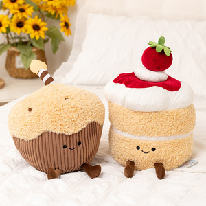 Gâteau roulé <span class=keywords><strong>suisse</strong></span> à la fraise, Gâteau au velours, Gâteau mousse, Peluche en forme de gâteau, Figurine de muffin, Coussin de sommeil, Vente en gros - Product Image 3