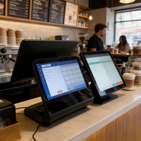 Terminal de point de vente Android capacitif à écran tactile 15,6'' pour restaurant, écran client, lecteur QR, imprimante 80mm, Wi-Fi 6, Bluetooth 5.2, garantie 1 an