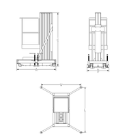 Plate-forme élévatrice électrique mobile en alliage d'aluminium à mât unique de 6 à 12m Élévateur hydraulique à échelle pour tables élévatrices