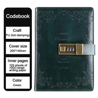 Carnet de notes vintage personnalisé B6 en cuir cousu avec serrure à code, motif gaufré, 120 feuilles, cadeau verrouillable pour étudiant