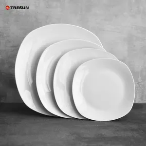 small large size dishwasher modern microwave oven safe square white dishes dinner serving salad porcelain plates for catering