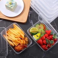 Contenedor con Tapa, Contenedores Desechables Transparentes para Almuerzo, Caja Contenedora de Alimentos a Prueba de Derrames para Ensaladas, Apta para Microondas y Congelador