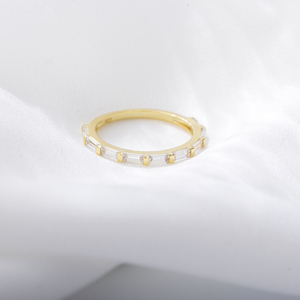 High Quality Jewelry Wholesale S925 Sterling <strong>Silver</strong> Rose Gold Plated <strong>Emerald</strong> Cubic Zirconia Eternity Band <strong>Rings</strong> for Women - Product Image 3