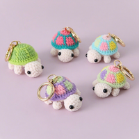 Porte-clés tortue au crochet fait main, mini breloque tortue mignonne, pendentif animal marin pour sac, accessoire de sac tricoté et tissé
