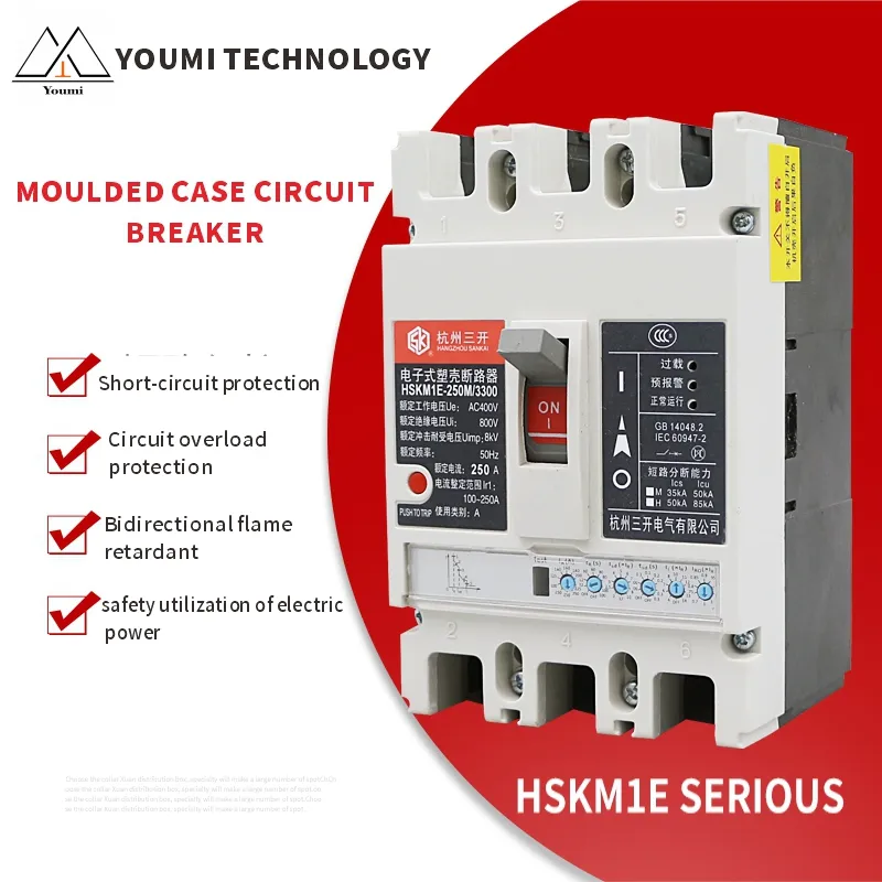 Wholesale MCCB HSKM1 100 amp 250 amp 400 amp circuit breaker