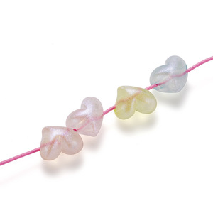 Cuentas acrílicas en forma de corazón de colores variados para hacer collares, suministros de joyería DIY de 10 mm - Product Image 5
