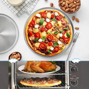 Vassoio per Pizza in acciaio inossidabile per <span class=keywords><strong>forno</strong></span> rotondo piastra da <span class=keywords><strong>forno</strong></span> in metallo torta biscotti per Pizza tortiera - Product Image 4