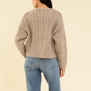 Moda Feminina de Alta Qualidade # Jaqueta de Suéter Quente de <span class=keywords><strong>Alpaca</strong></span> de Qualidade, Cardigã Tricotado Longo Casual de Inverno Grosso Fabricado por [Nome do Fabricante] - Product Image 5