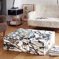 Table basse de luxe en marbre Calcutta Viola, nouveau design, pour salon, vente en gros de meubles en pierre haut de gamme Perfect Stone