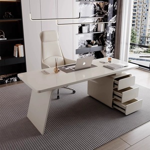 Modern Computer <b>Desk</b> Office Meeting <b>Table</b> Student Study <b>Desk</b> Simple Home Workstation White Glossy Surface 160cm Length - Product Image 1