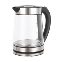 2025 bouilloire électrique sans fil en verre borosilicate transparent populaire avec arrêt automatique à usage domestique
