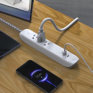 Thẳng cắm 3 cửa hàng và 2 cổng USB USB C Surge Protector Power Strip với 6 chân Heavy Duty mở rộng dây điện - Product Image 5