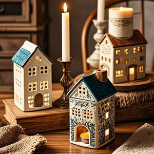 Support de bougie en céramique OEM, bougeoir en grès, petit pot à bougie décoratif de Noël, conteneur pour cadeau promotionnel, fabricant - Product Image 6