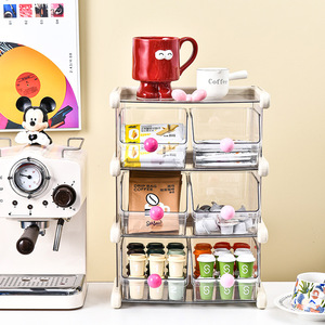 Tea Bag Storage Box 3 Floors Large Capacity Coffee Pod Organizer Desktop Rack - Product Image 1