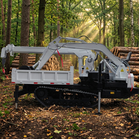 Nouveau Dumper sur Chenilles 4x4 de 8 Tonnes avec Excavatrice et Grue Intégrées, Direction à Gauche, Machine Intégrée