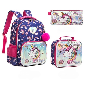 Mochila Escolar Infantil con Lonchera, Diseño Nuevo y Lindo <span class=keywords><strong>de</strong></span> <span class=keywords><strong>Unicornio</strong></span> <span class=keywords><strong>para</strong></span> <span class=keywords><strong>Niñas</strong></span> - Product Image 1