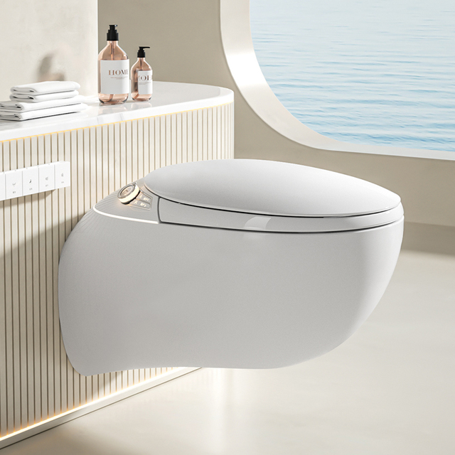Modern Style Wall Hung Bathroom Smart Toilet Bidet Automatic Flush Intelligent Closestool Wall Hung Mounted Smart Toilets