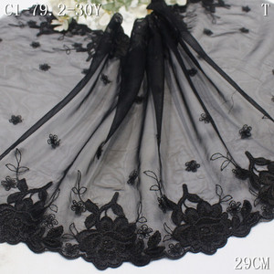 للبيع بالجملة قماش دانتيل تول أسود مطرز 29 قماش دانتيل فوال شبكي رائج مطرز للملابس الداخلية الكثير بالكيلوغرام - Product Image 5