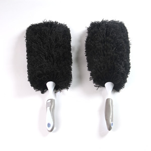 Plumeau anti-poussière en fibres noires électrostatiques, poignée souple, outil de nettoyage domestique - Product Image 1