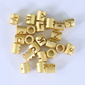 JC Alloy beads jewelry making sand gold letter beads