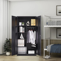 Armoire de rangement suspendue multifonctionnelle en acier, armoire métallique à 2 portes, classeur de bureau, 4 étagères, chambre, bureau à domicile