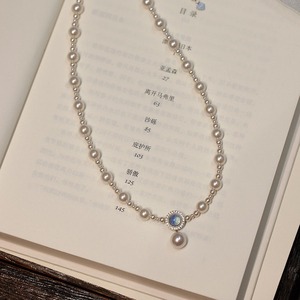 สร้อยคอจี้เงินแท้ S925 สีฟ้าทะเล รูปหัวใจ ประดับเปลือกหอยสีขาว สไตล์วินเทจยุคกลางฝรั่งเศส หรูหรา - Product Image 4