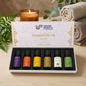 Organic Steam Distilled 100% Pure <b>Essential</b> <b>Oil</b> Gift <b>Set</b> 6 Pack Lavender Peppermint Tea Tree Eucalyptus Lemon Sweet Orange - Product Image 1