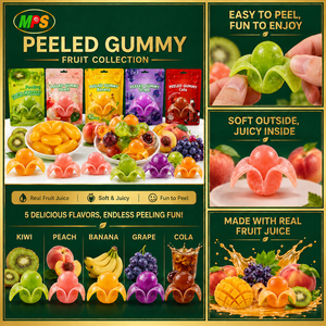 Vente en gros OEM tout-en-un de bonbons 3D pelés à <span class=keywords><strong>prix</strong></span> direct |   Bonbons gélifiés assortis aux saveurs de raisin, pêche et litchi pour les distributeurs - Product Image 4