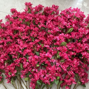 Venta al por mayor de tallo largo buganvillas plantas seda color artificial buganvillas de seda floral buganvillas para pared de flores - Product Image 3