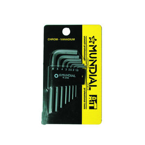 MUNDIAL Jeu de 7 clés mâles hexagonales de qualité industrielle Outil de réparation en acier avec embouts Torx Système de mesure métrique 1.5 ÷ 6 mm - Product Image 2