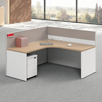 Bureau de travail modulaire en bois écologique moderne pour 4 personnes avec cloison et options de rangement