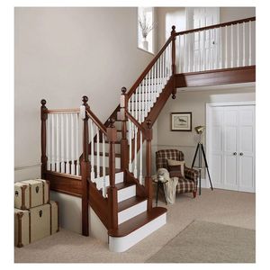 Prima. <span class=keywords><strong>Escalera</strong></span> personalizada para interiores de villas que combina escalones de <span class=keywords><strong>madera</strong></span> <span class=keywords><strong>y</strong></span> vidrio con una elegante <span class=keywords><strong>y</strong></span> moderna <span class=keywords><strong>barandilla</strong></span>. - Product Image 2