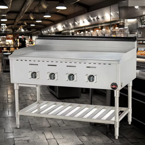 Restaurante <span class=keywords><strong>profesional</strong></span> <span class=keywords><strong>Cocina</strong></span> industrial <span class=keywords><strong>Plancha</strong></span> de <span class=keywords><strong>gas</strong></span> sin humo 1/2 Acero inoxidable antiadherente ranurado - Product Image 6