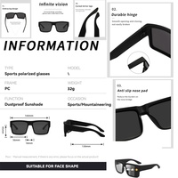 Lunettes de soleil polarisées 2026 à monture intégrale UV400 avec verres miroir, grandes montures carrées pour activités de plein air, pêche, voyage, sport et conduite