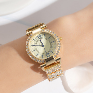 Reloj Popular para Mujer con Correa de Cristal de Cuarzo y Diamantes, Acero Inoxidable, Resistente al Agua 3BAR - Product Image 5