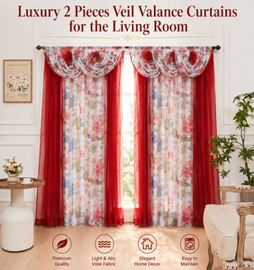 Cortinas de Velo al por Mayor para Sala de Estar con Hermosos Diseños, 2 Piezas de Cortinas de Lujo para el Dormitorio - Product Image 1