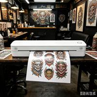 Mini Kabelloser Tattoo-Schablonendrucker Tragbarer A4 Thermodrucker für Tätowierer Kompatibel mit Handy, iPad & PC